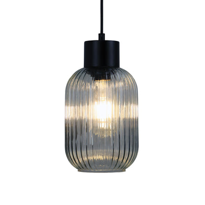 Ribbed Clear Glass Pendant - Miller 130