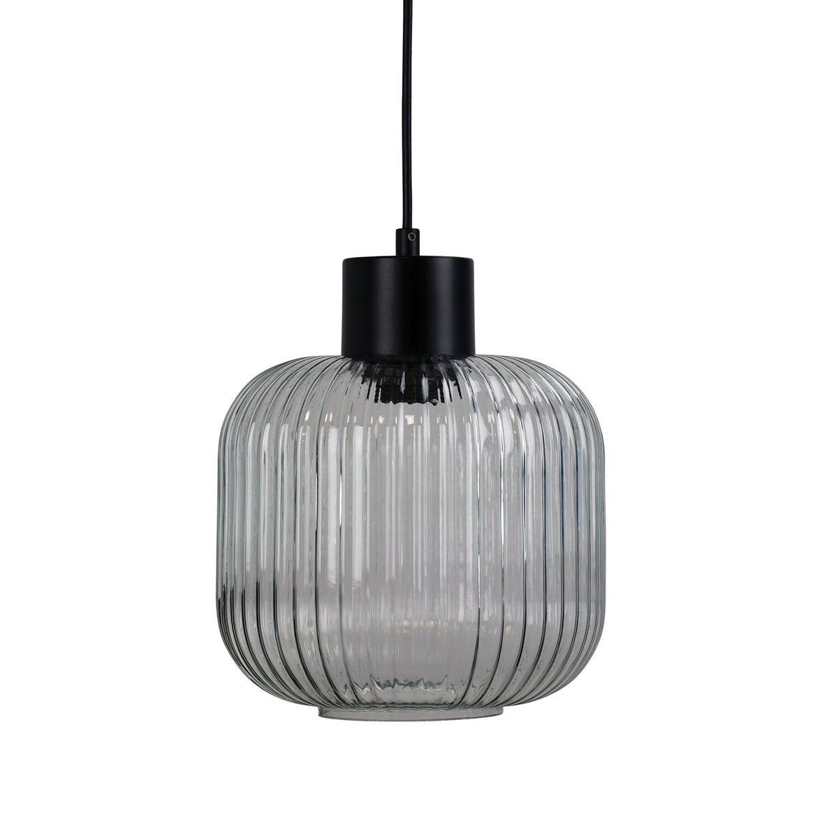Ribbed Clear Glass Pendant - Miller 200