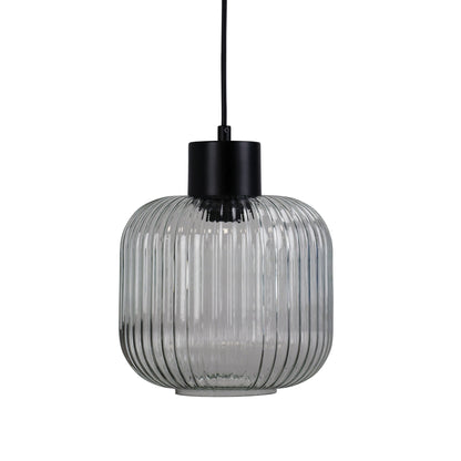 Ribbed Clear Glass Pendant - Miller 200