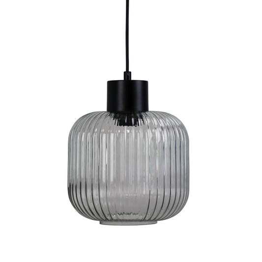 Ribbed Clear Glass Pendant - Miller 200