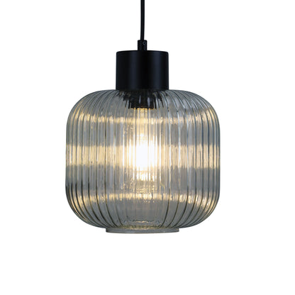 Ribbed Clear Glass Pendant - Miller 200