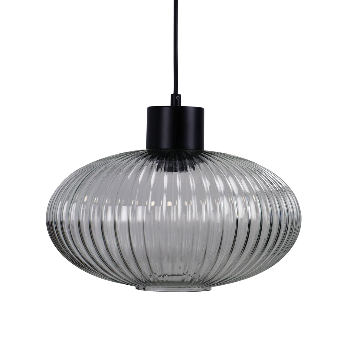 Ribbed Clear Glass Pendant - Miller 300