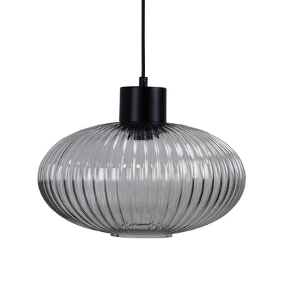 Ribbed Clear Glass Pendant - Miller 300