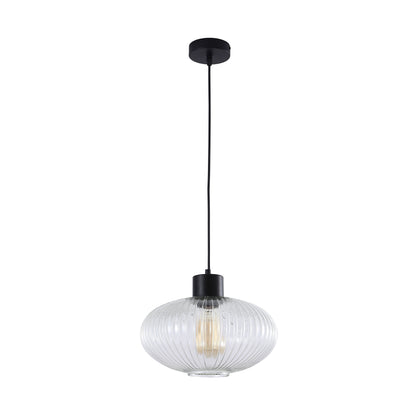 Ribbed Clear Glass Pendant - Miller 300