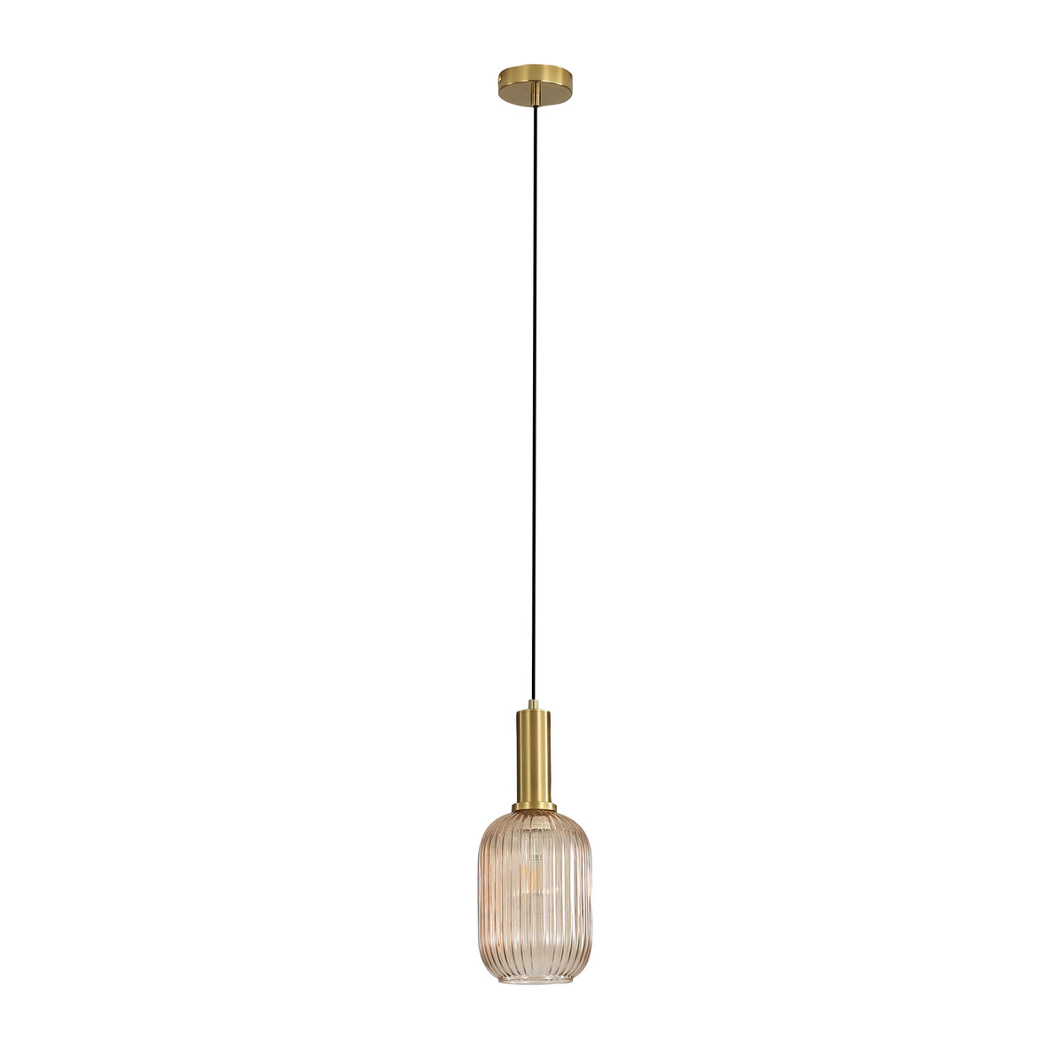 Ribbed Glass Pendant - Luxe.130 Amber