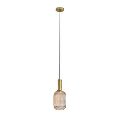 Ribbed Glass Pendant - Luxe.130 Amber