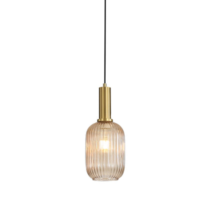 Ribbed Glass Pendant - Luxe.130 Amber