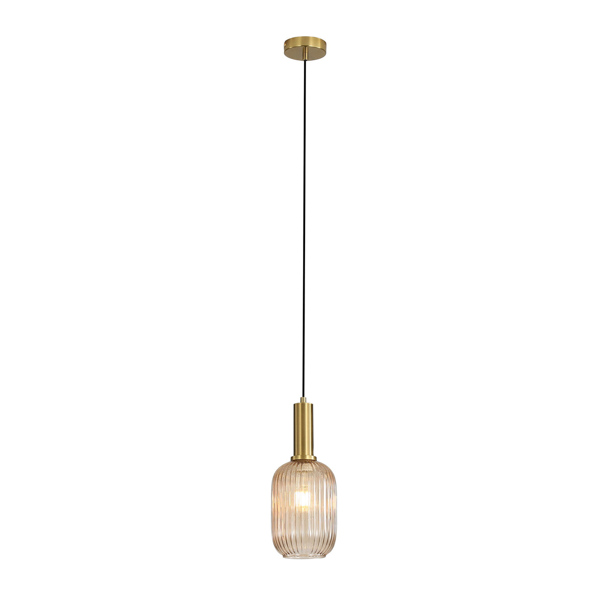 Ribbed Glass Pendant - Luxe.130 Amber
