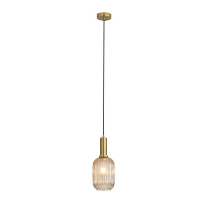 Ribbed Glass Pendant - Luxe.130 Amber