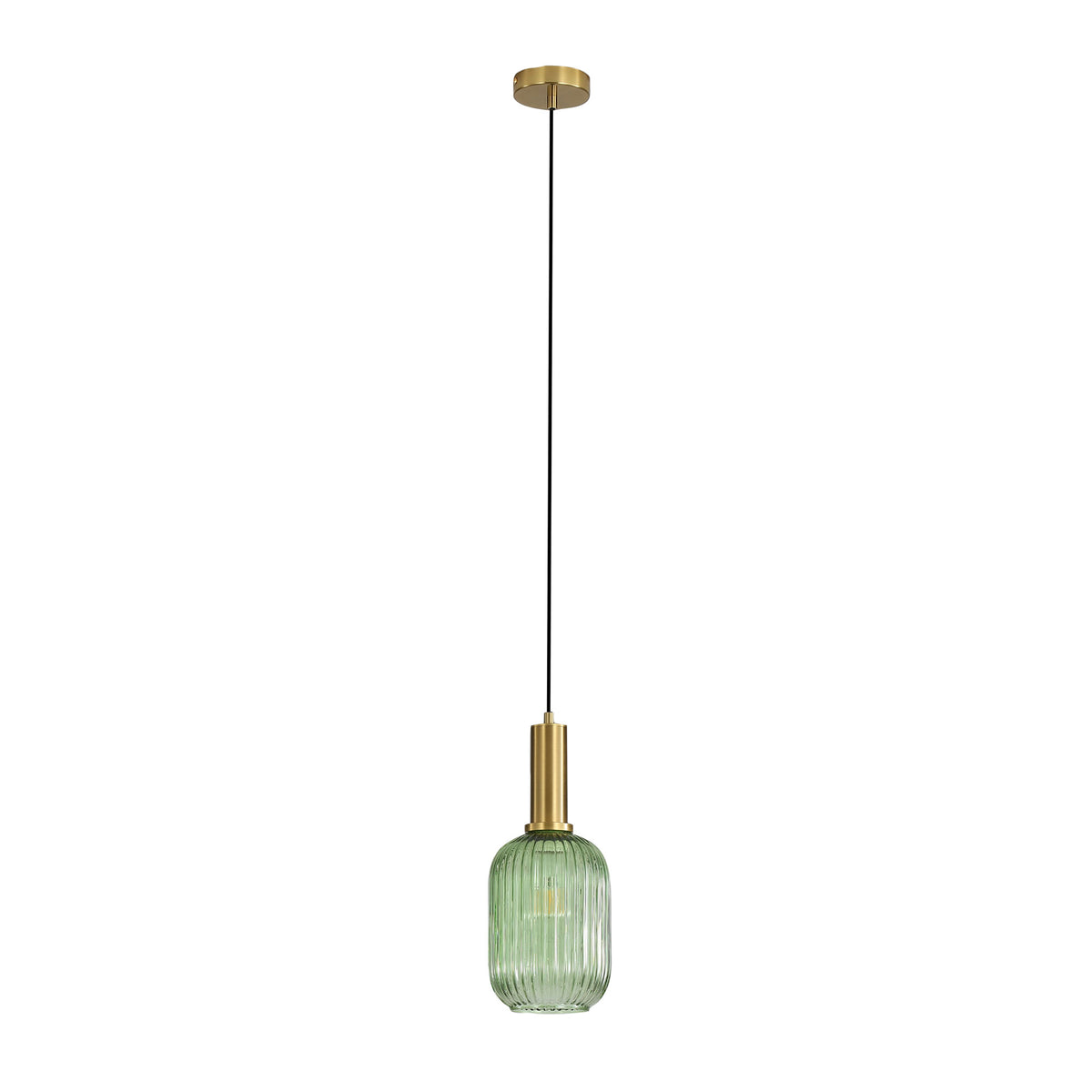 Ribbed Glass Pendant - Luxe.130 Green