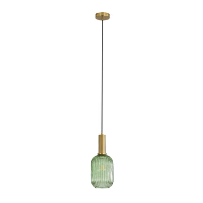 Ribbed Glass Pendant - Luxe.130 Green