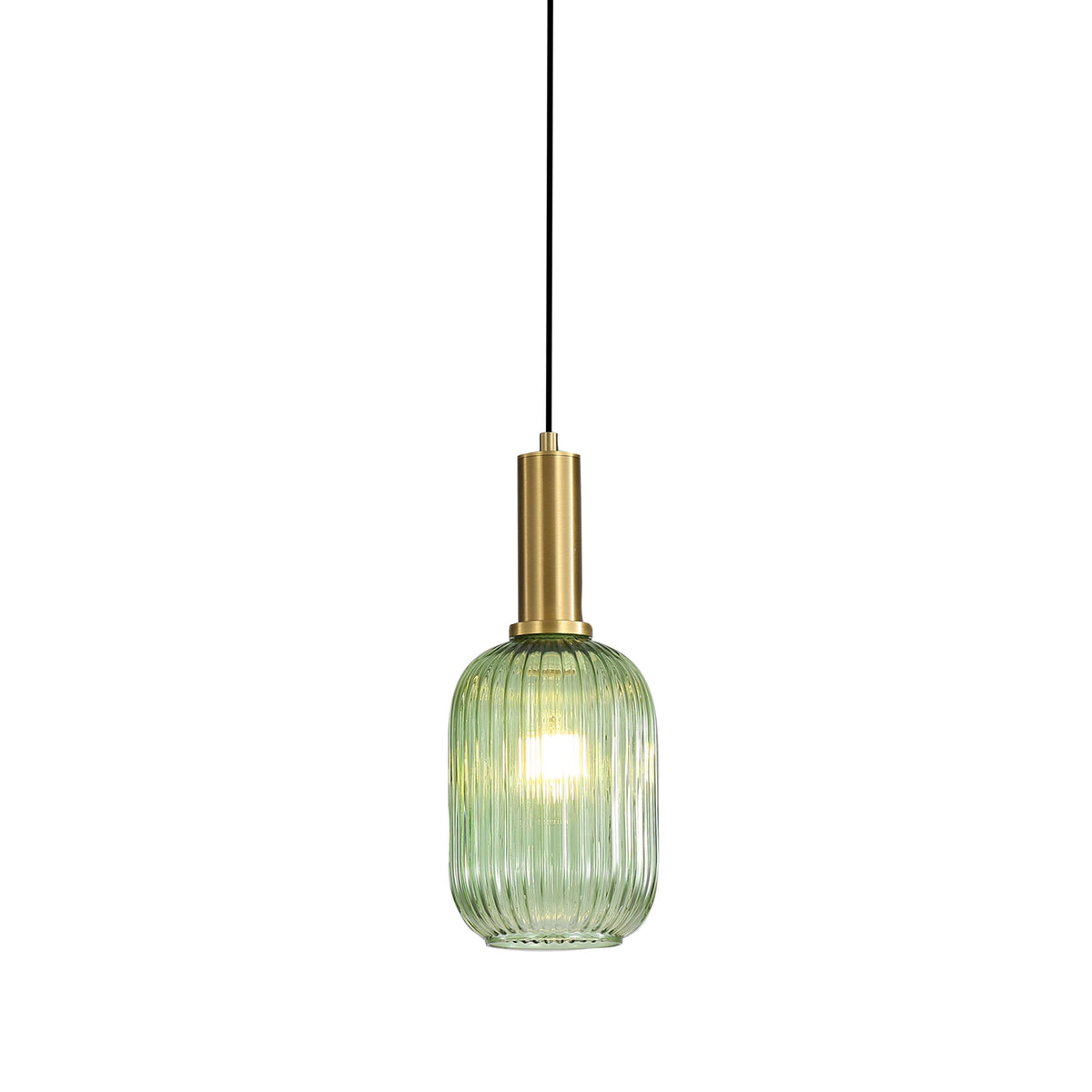 Ribbed Glass Pendant - Luxe.130 Green