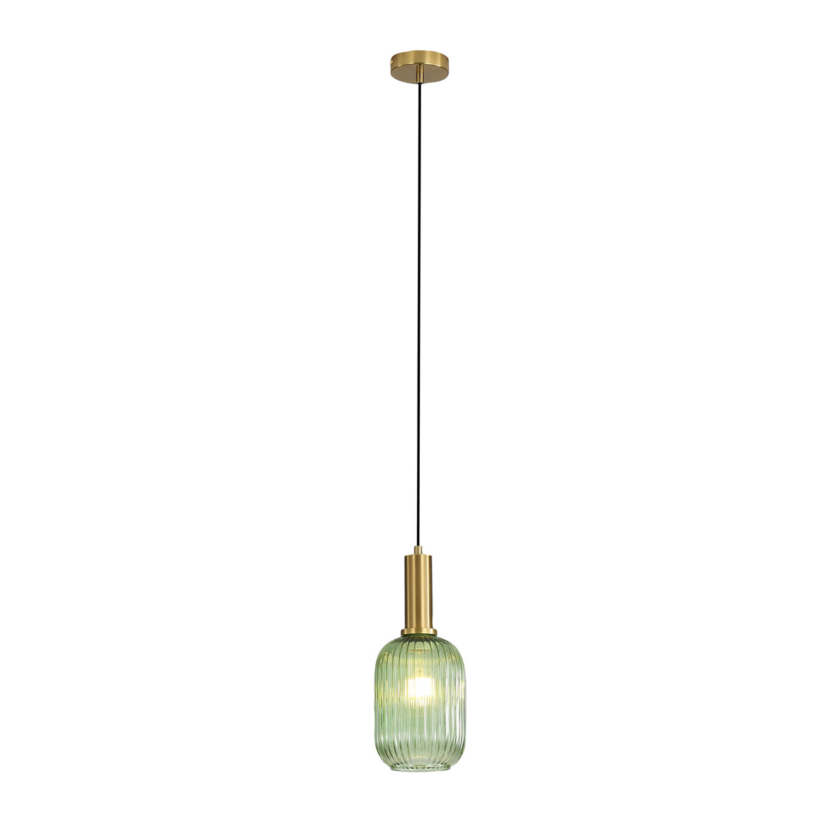 Ribbed Glass Pendant - Luxe.130 Green