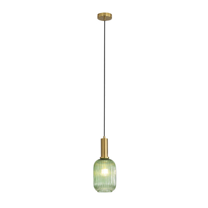 Ribbed Glass Pendant - Luxe.130 Green