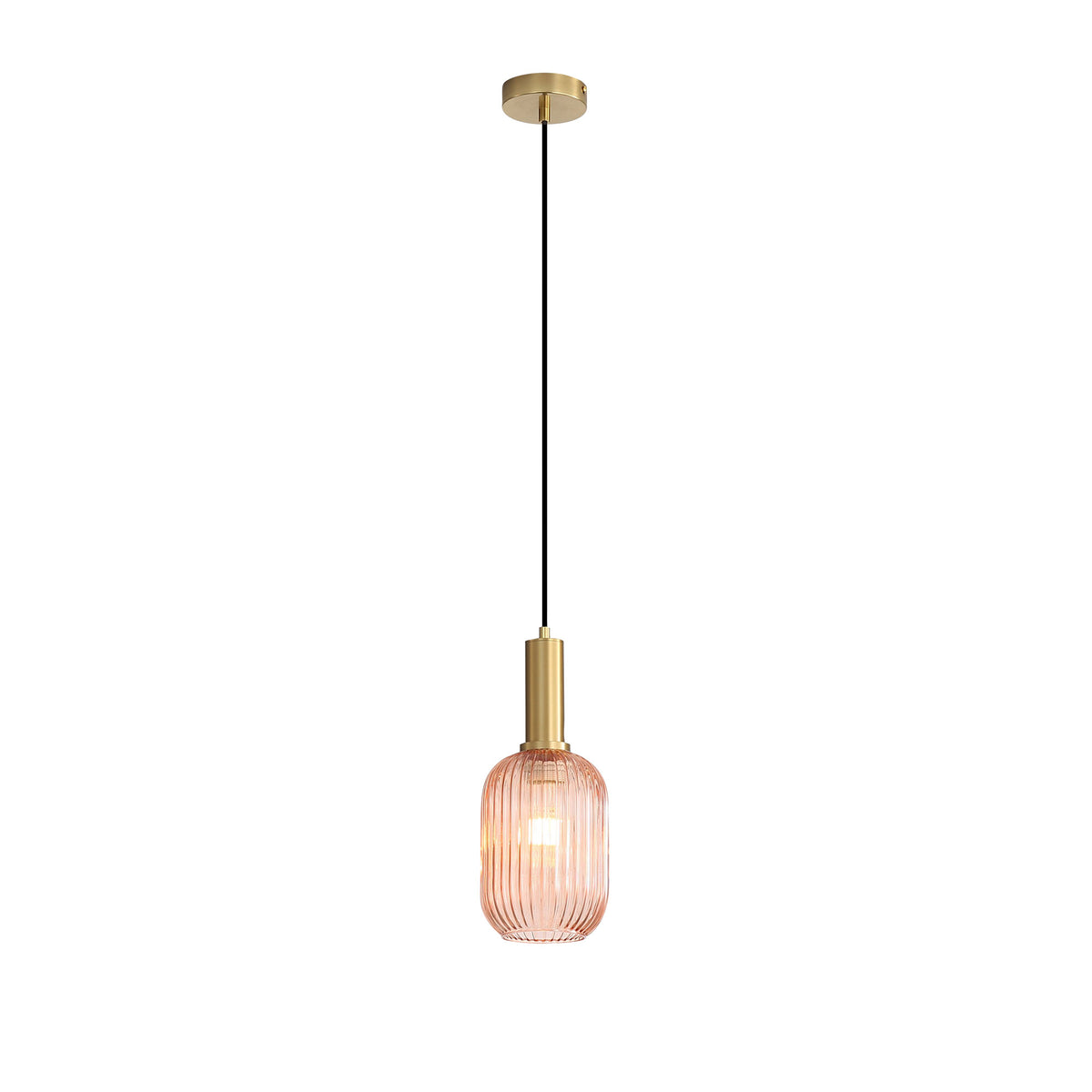 Ribbed Glass Pendant - Luxe.130 Rust
