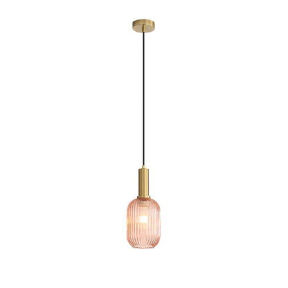 Ribbed Glass Pendant - Luxe.130 Rust