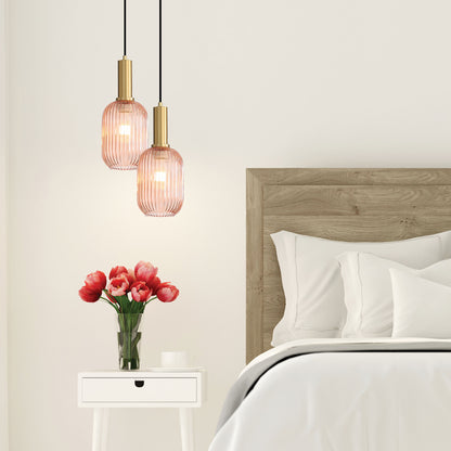 Ribbed Glass Pendant - Luxe.130 Rust