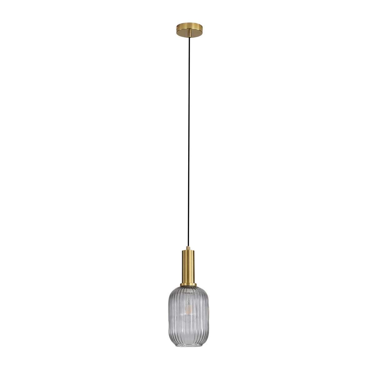 Ribbed Glass Pendant - Luxe.130 Smoke