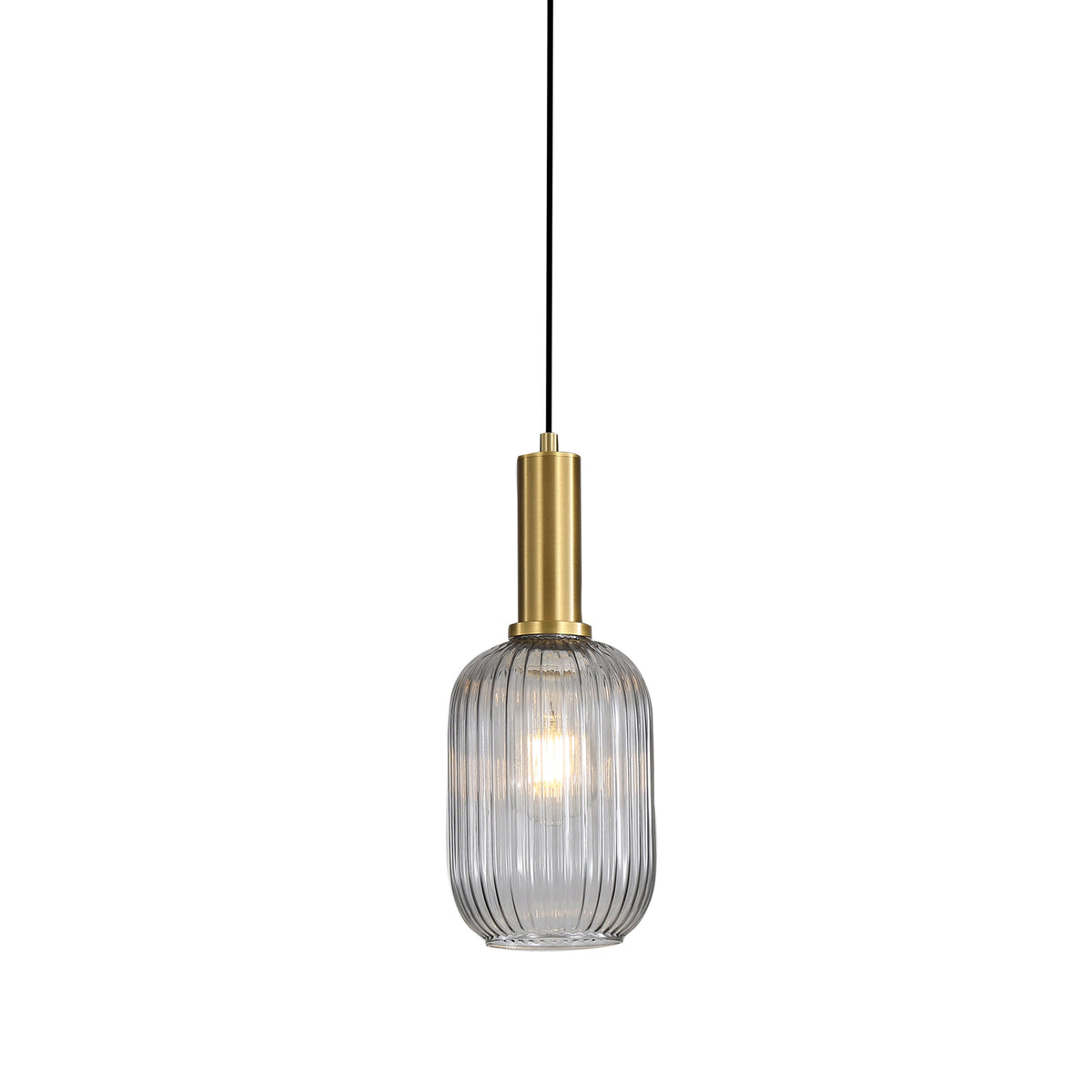 Ribbed Glass Pendant - Luxe.130 Smoke