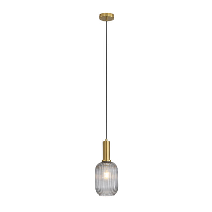 Ribbed Glass Pendant - Luxe.130 Smoke