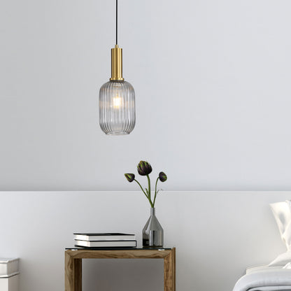 Ribbed Glass Pendant - Luxe.130 Smoke