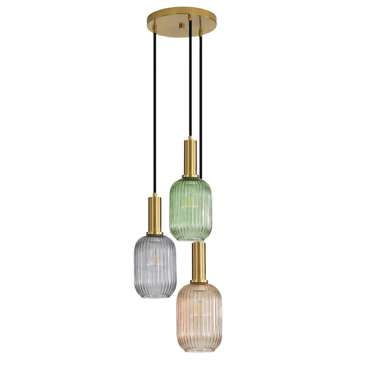 3LT Ribbed Glass Pendant - Luxe Trilight