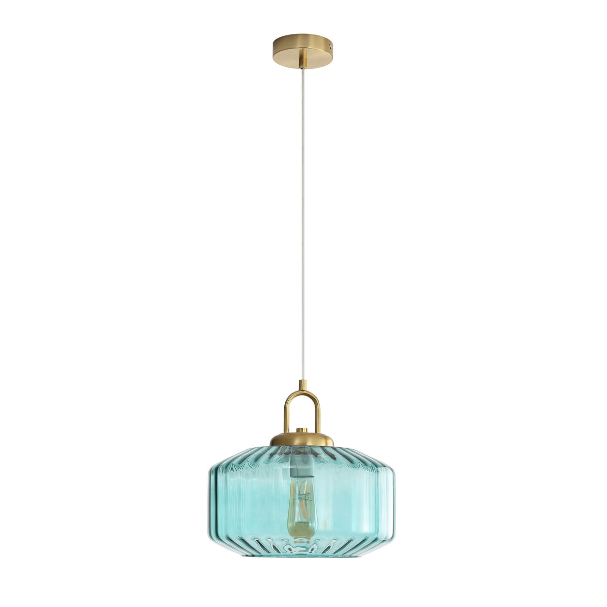 Geometric Glass Pendant - Clarise Blue