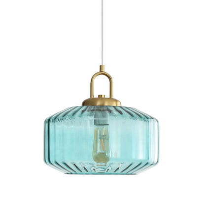 Geometric Glass Pendant - Clarise Blue