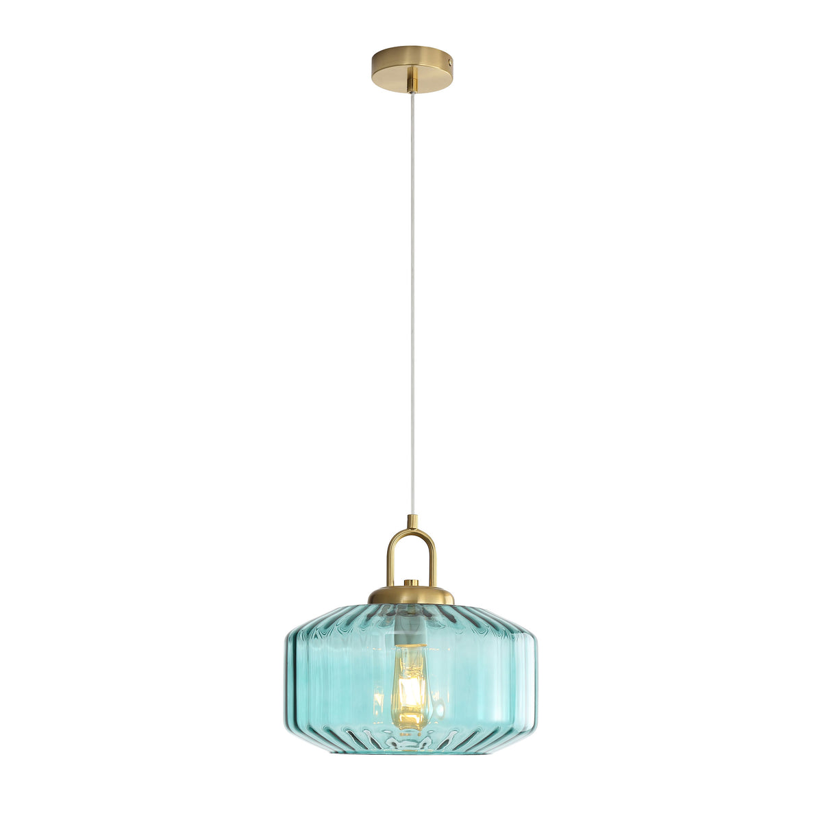 Geometric Glass Pendant - Clarise Blue