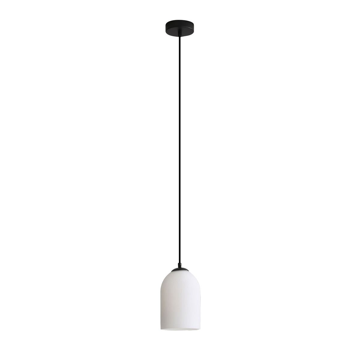 Ribbed Glass Pendant - Arley Pendant Black