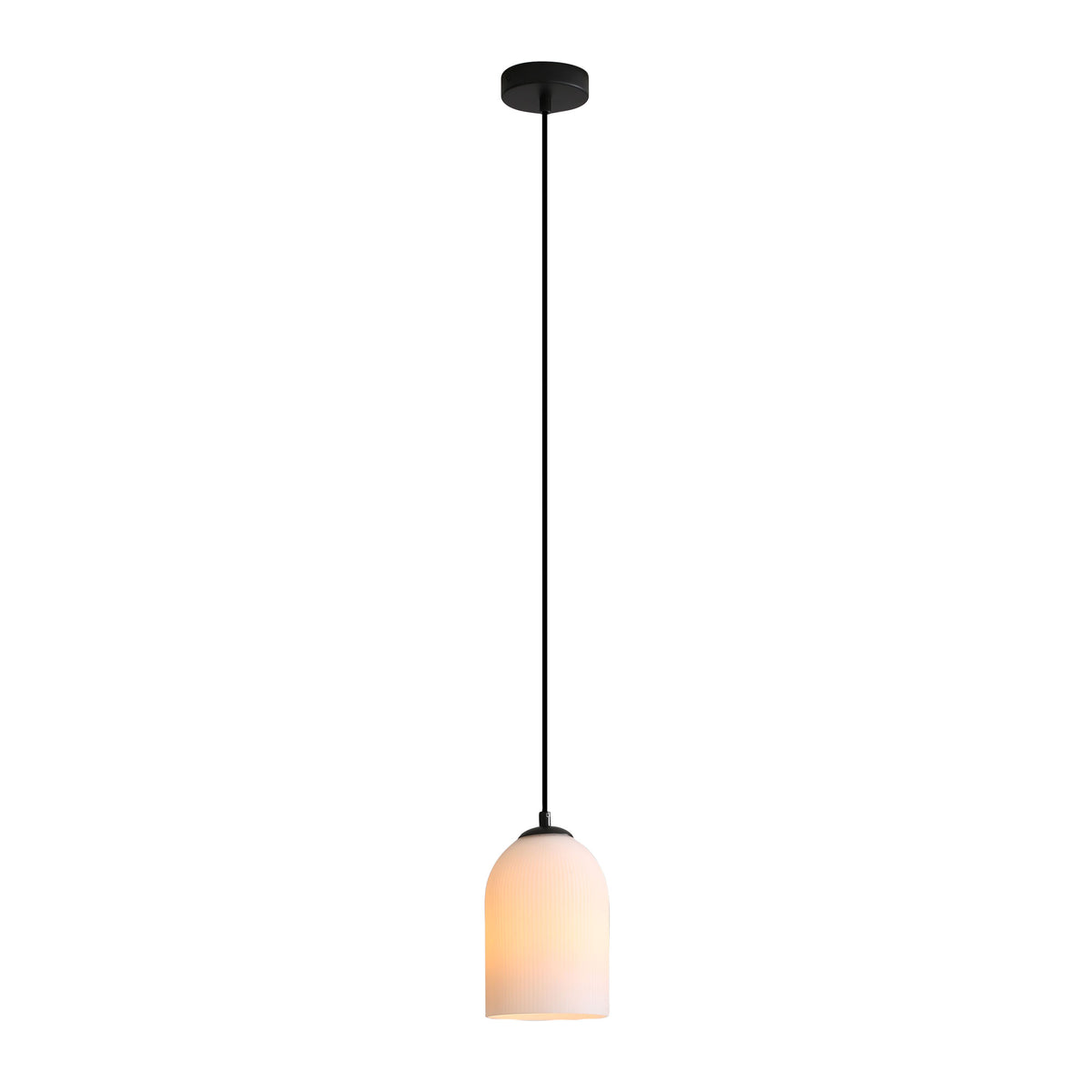 Ribbed Glass Pendant - Arley Pendant Black