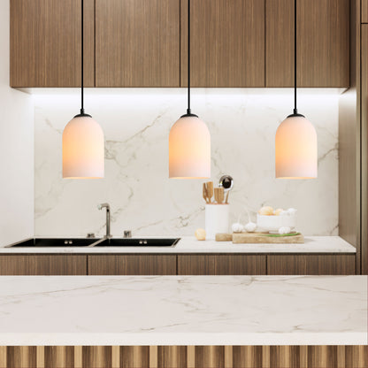 Ribbed Glass Pendant - Arley Pendant Black