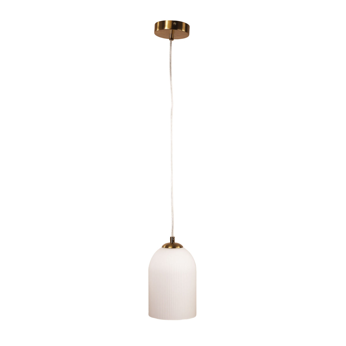 Ribbed Glass Pendant - Arley Pendant Satin Brass
