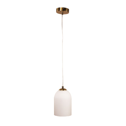 Ribbed Glass Pendant - Arley Pendant Satin Brass