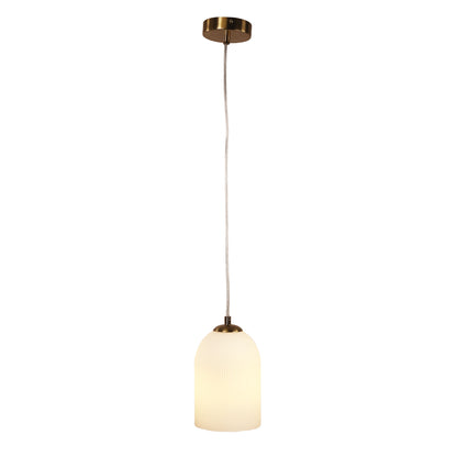 Ribbed Glass Pendant - Arley Pendant Satin Brass