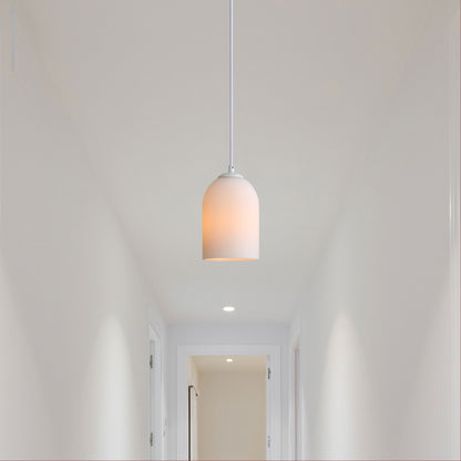 Ribbed Glass Pendant - Arley Pendant White