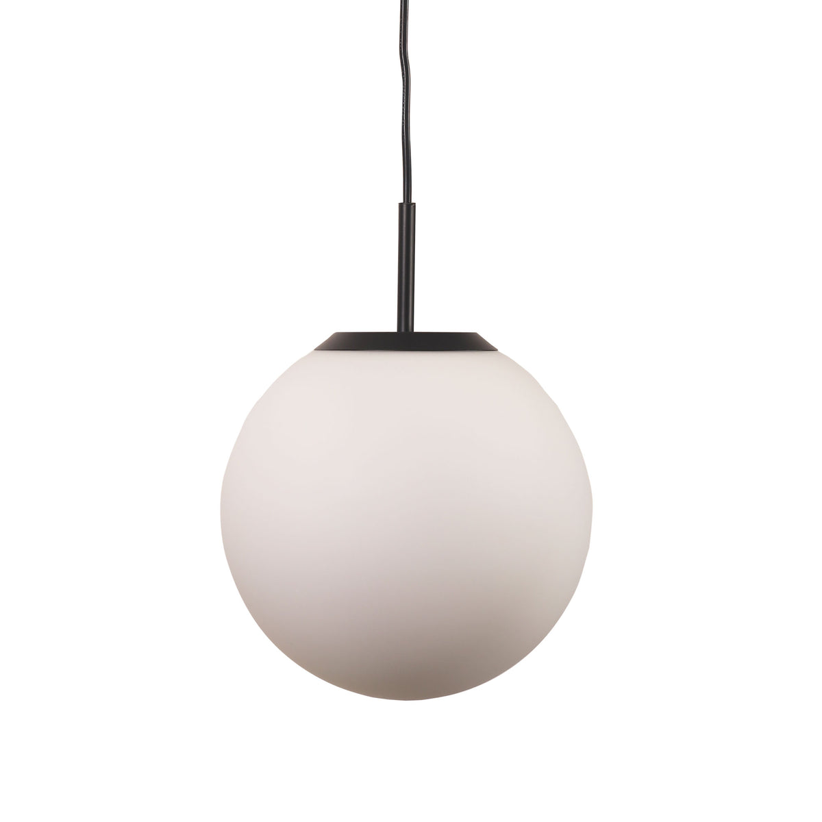 Matt Black and Opal Matt Glass Pendant - Orbit.25 Bk