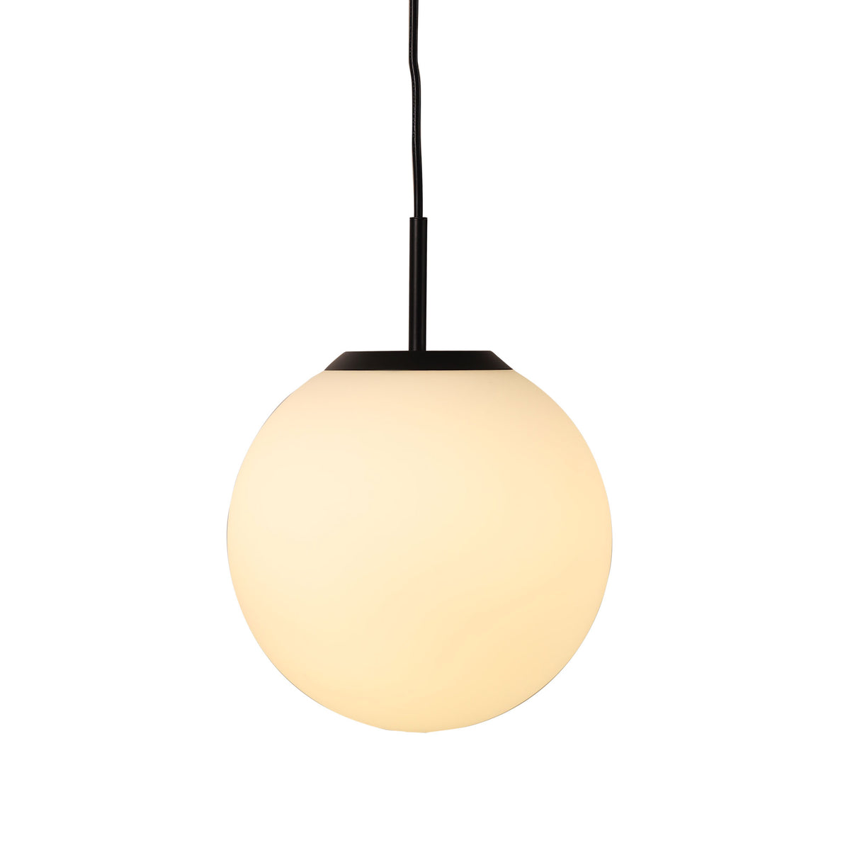 Matt Black and Opal Matt Glass Pendant - Orbit.25 Bk