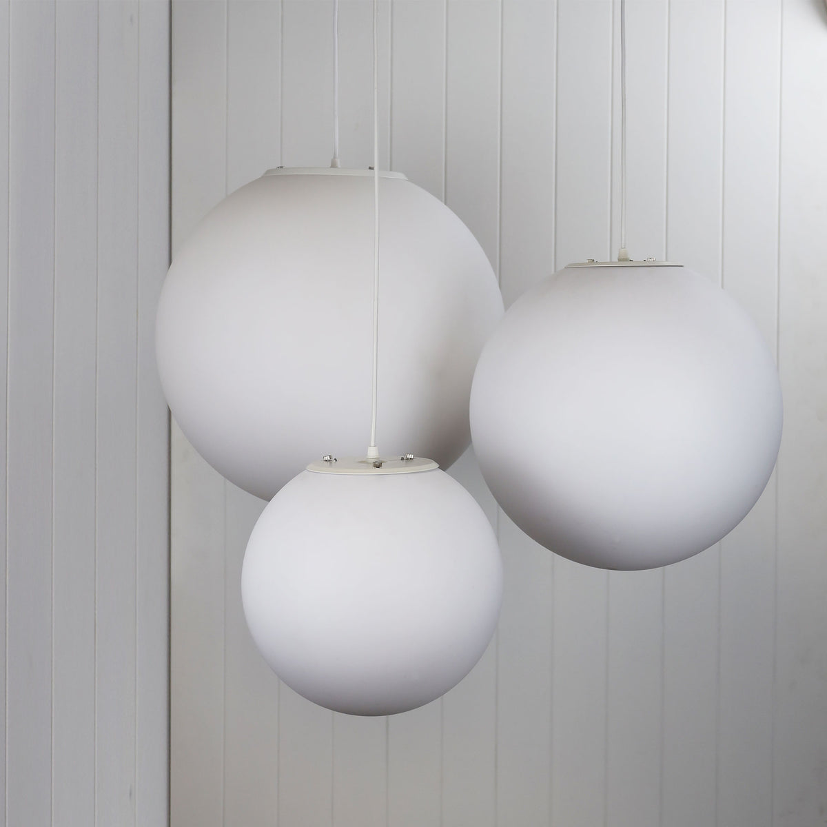 White Acrylic Sphere Pendant - Phase 30