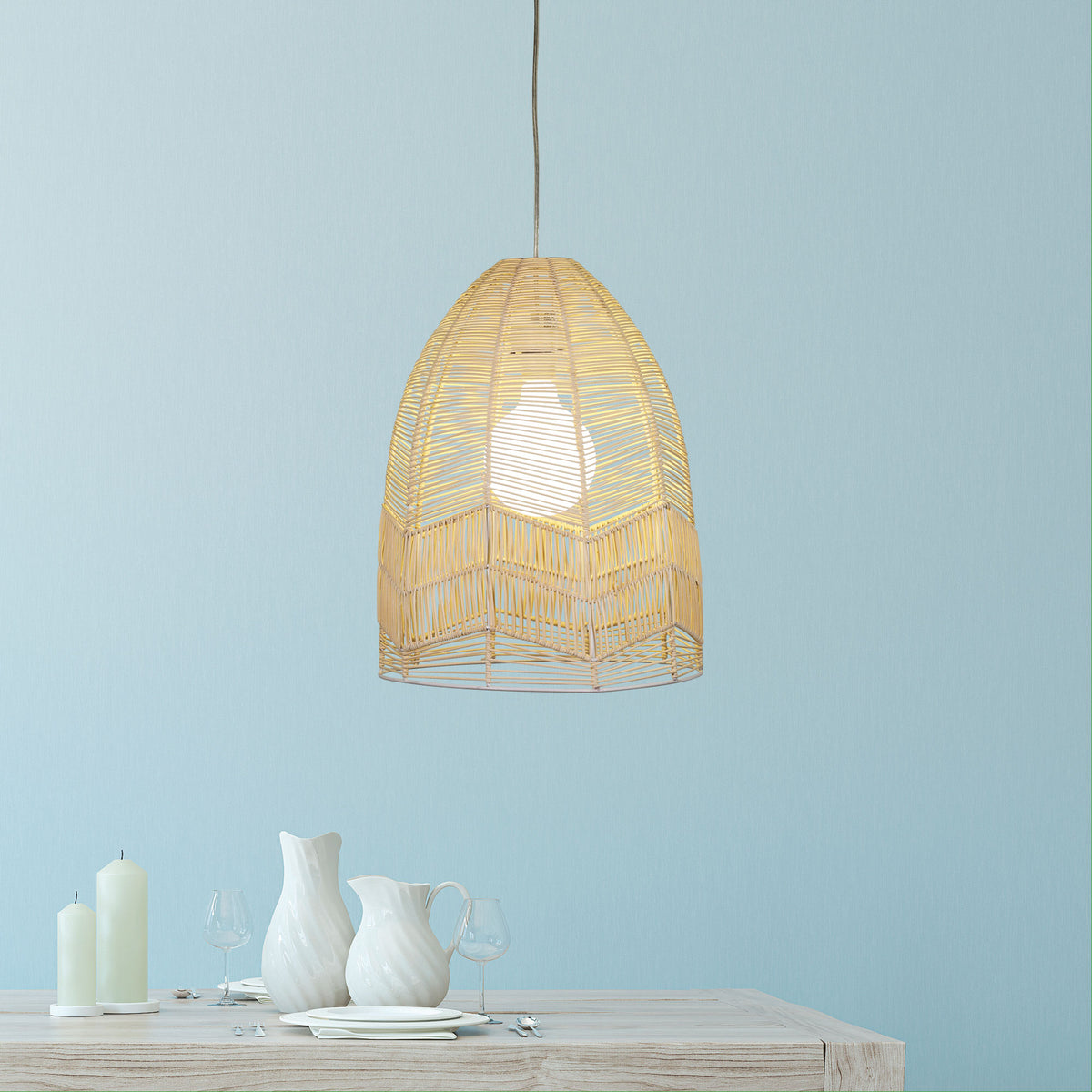 Natural Cane Pendant Shade Only - Serang 35 Natural