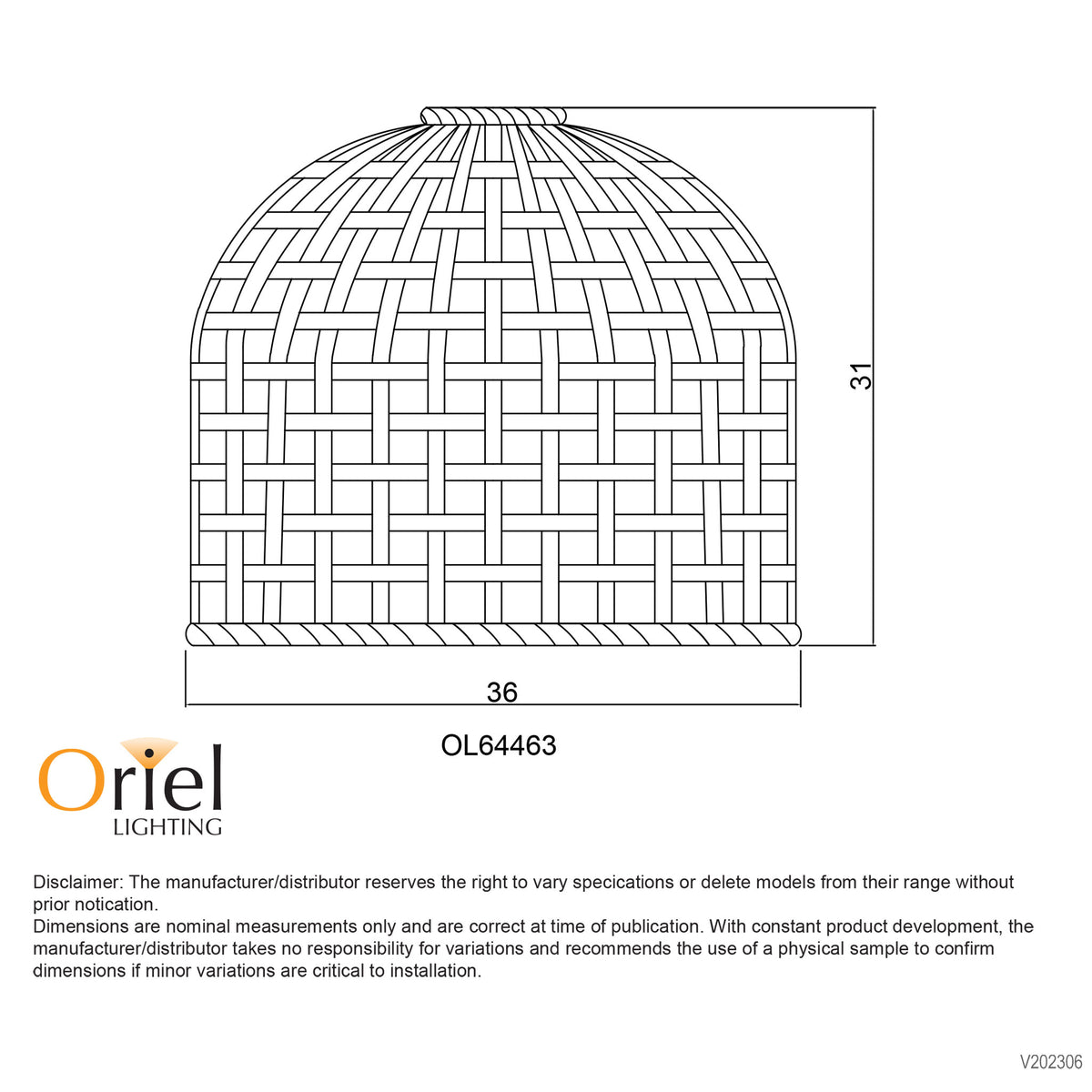 Hand Woven Cane Shade Only - Batur Shade