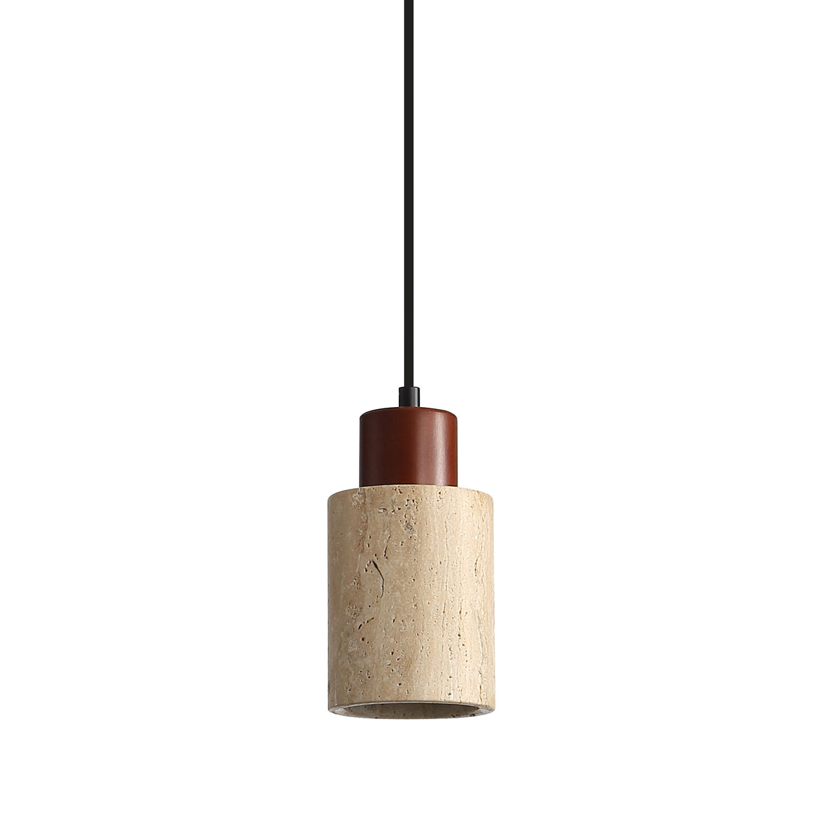 Travertine and Wood Pendant - Tibur.100
