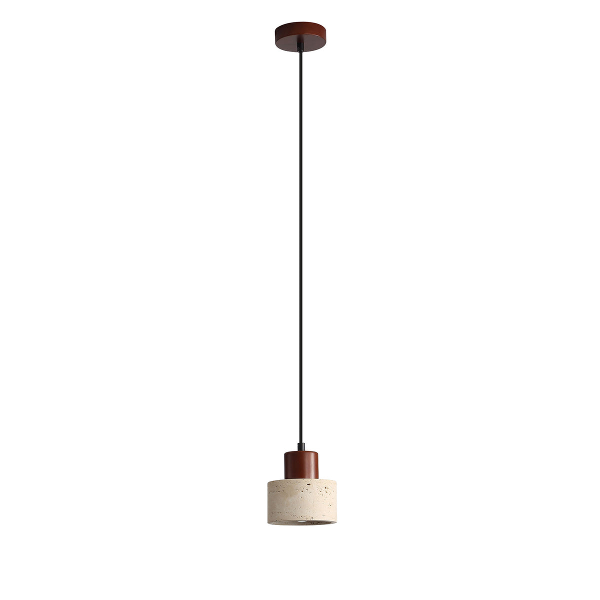 Travertine and Wood Pendant - Tibur.120