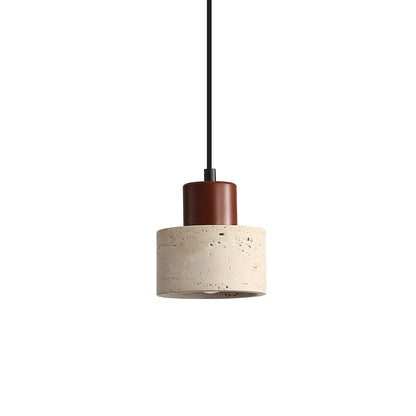 Travertine and Wood Pendant - Tibur.120