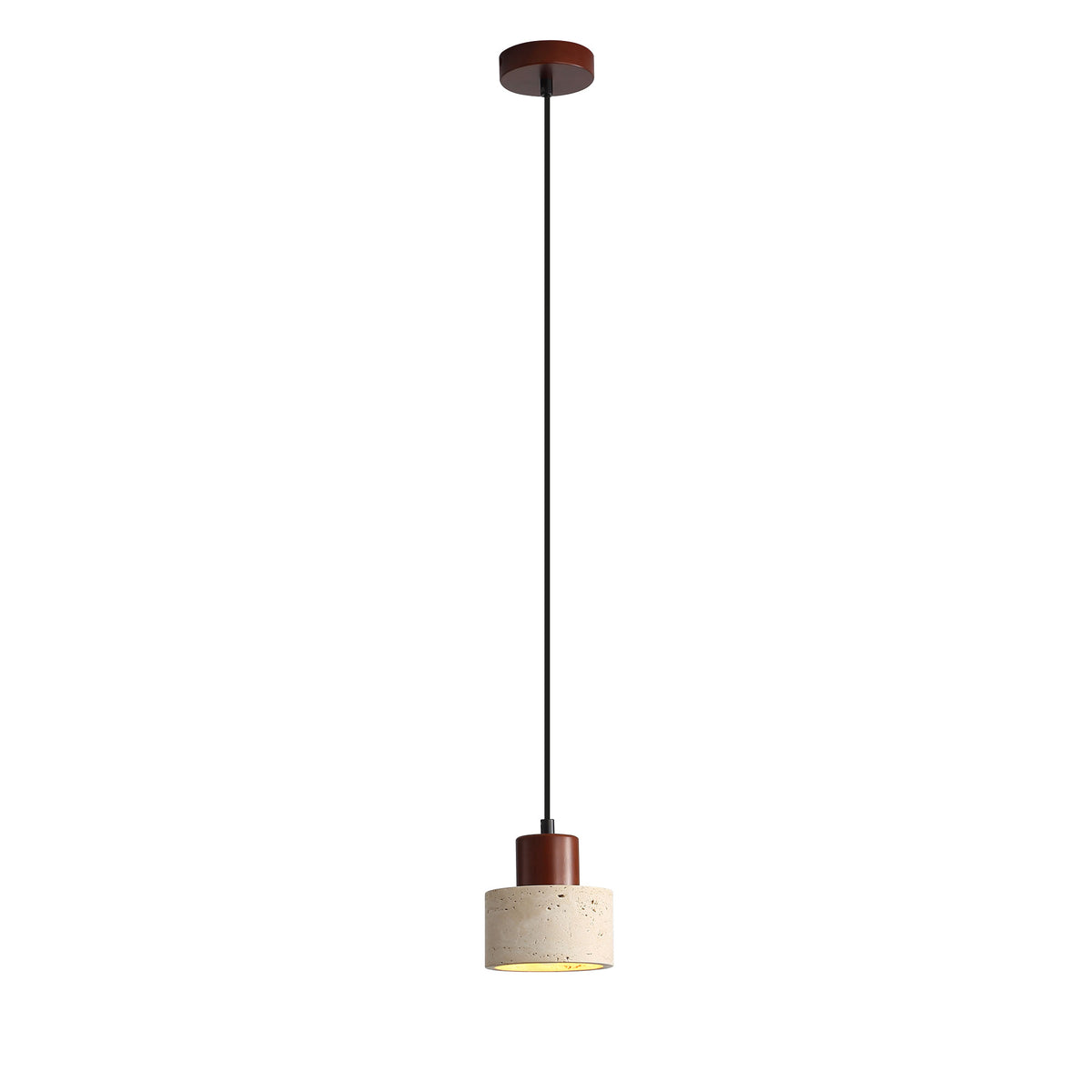 Travertine and Wood Pendant - Tibur.120
