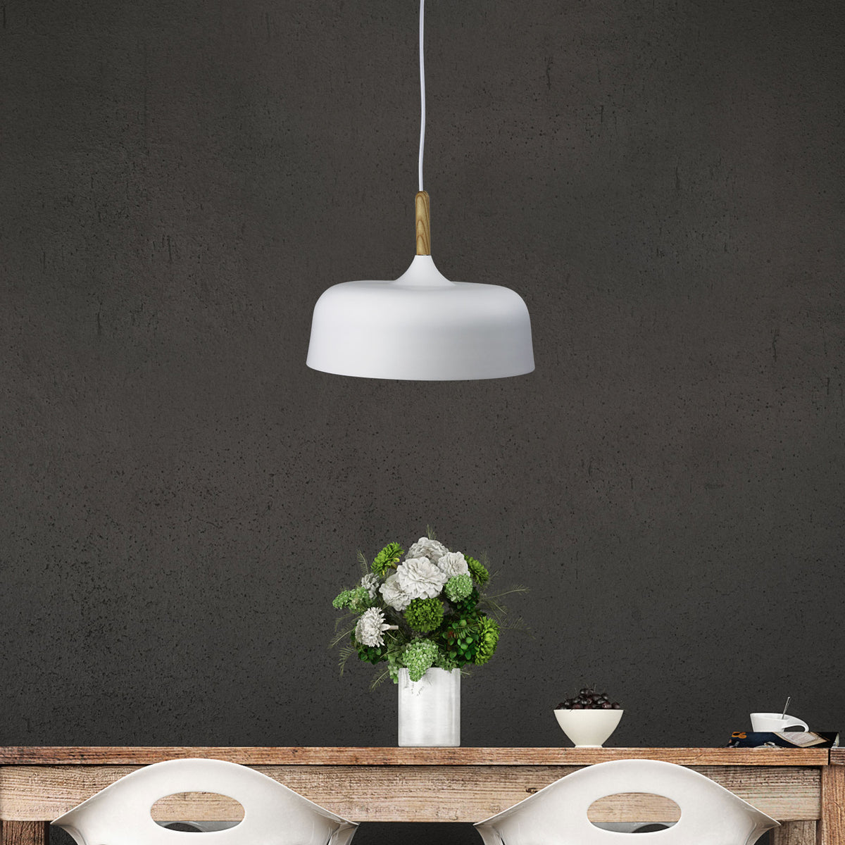 Urban Retro Industrial Style Pendant White - Malt.32 White