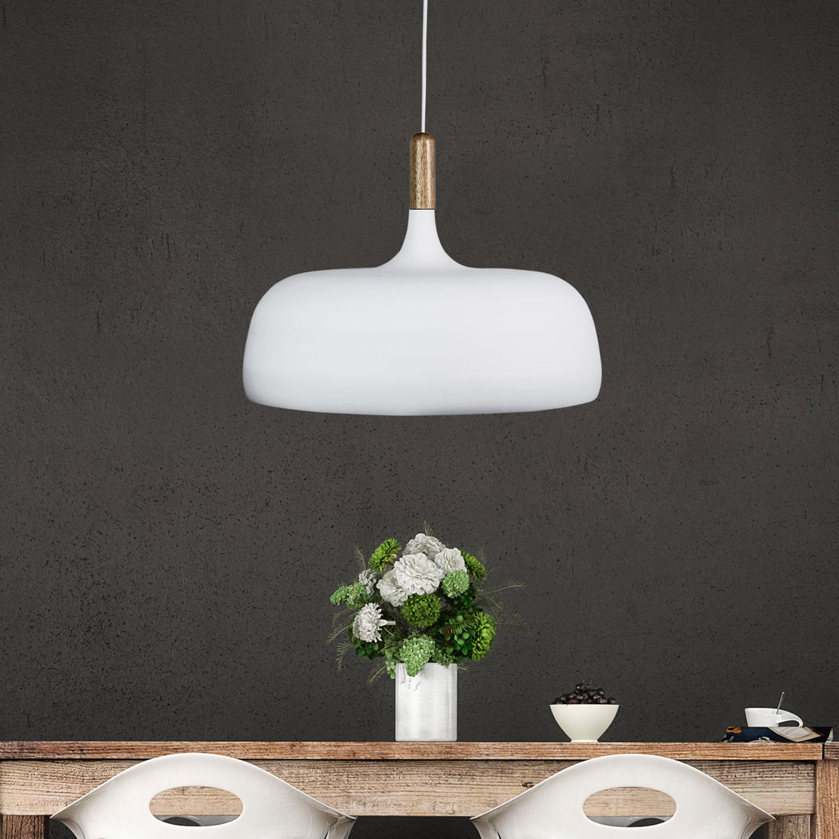 Urban Retro Industrial Style Pendant White - Malt.48 White