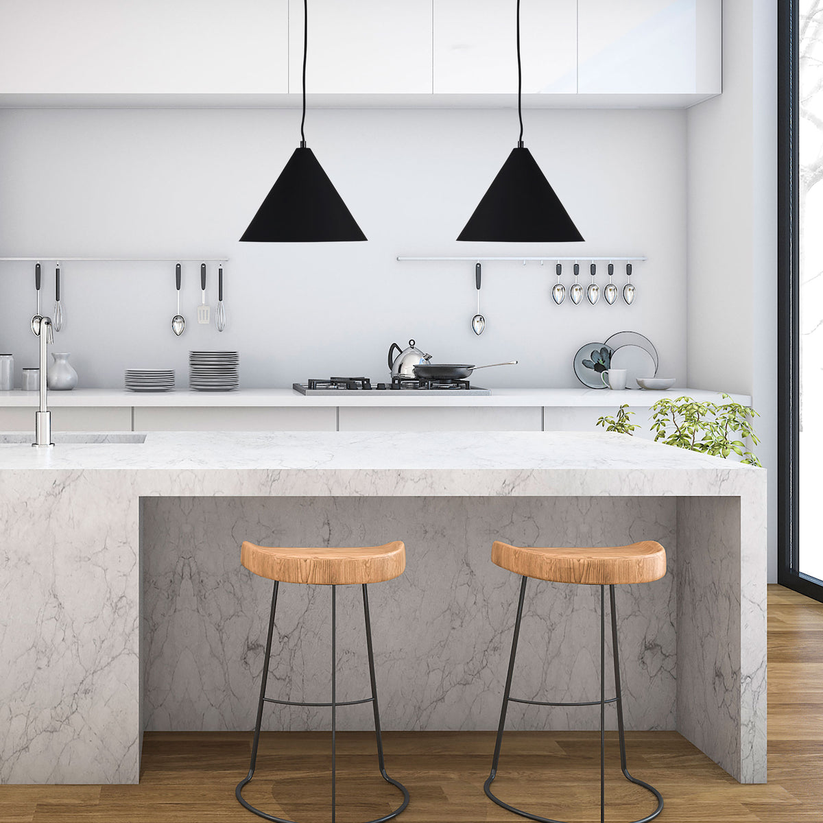 Stylish Conical Black Pendant - Conic.28 Black