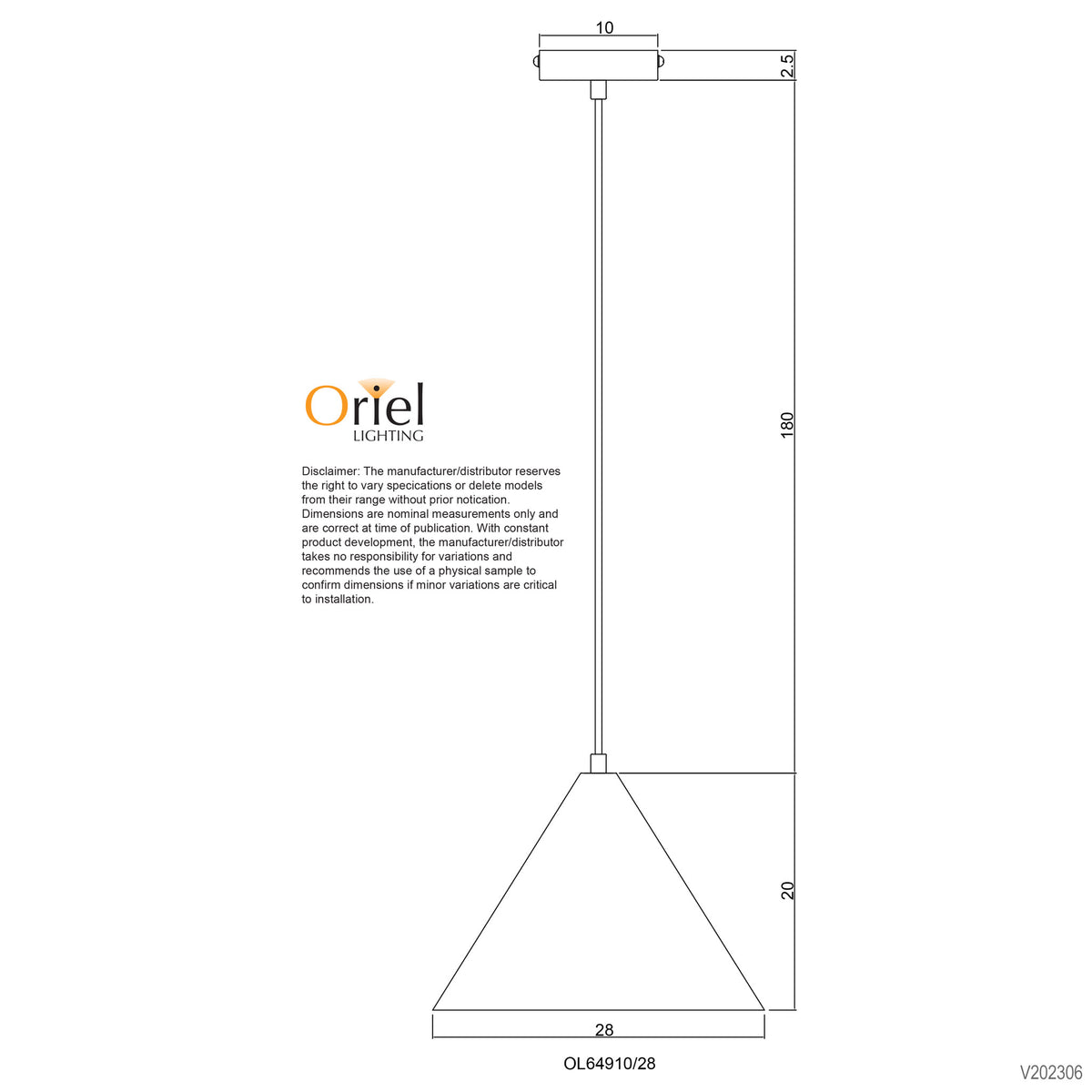 Stylish Conical White Pendant - Conic.28 White
