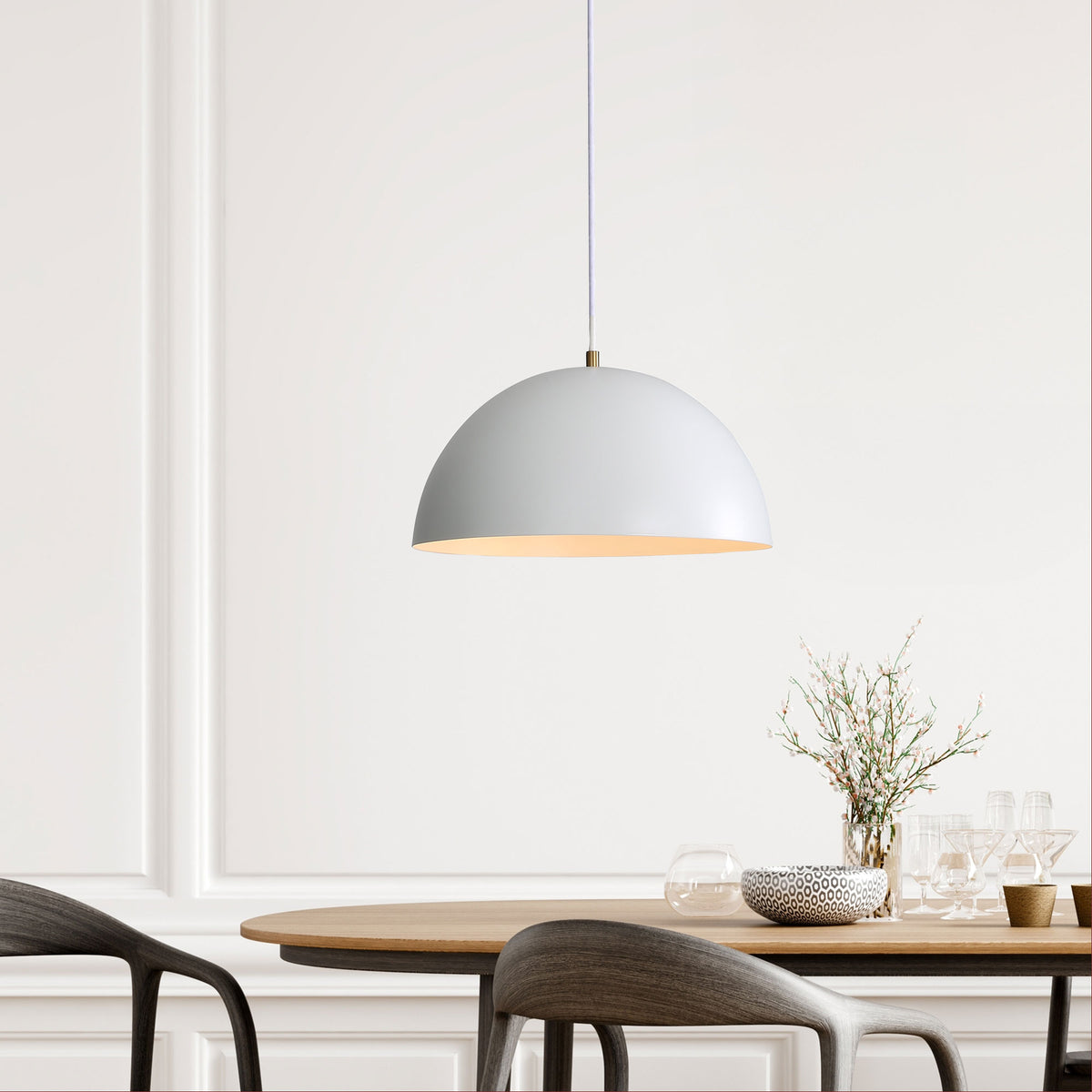 Dome Pendant Light - Lexi.35 White